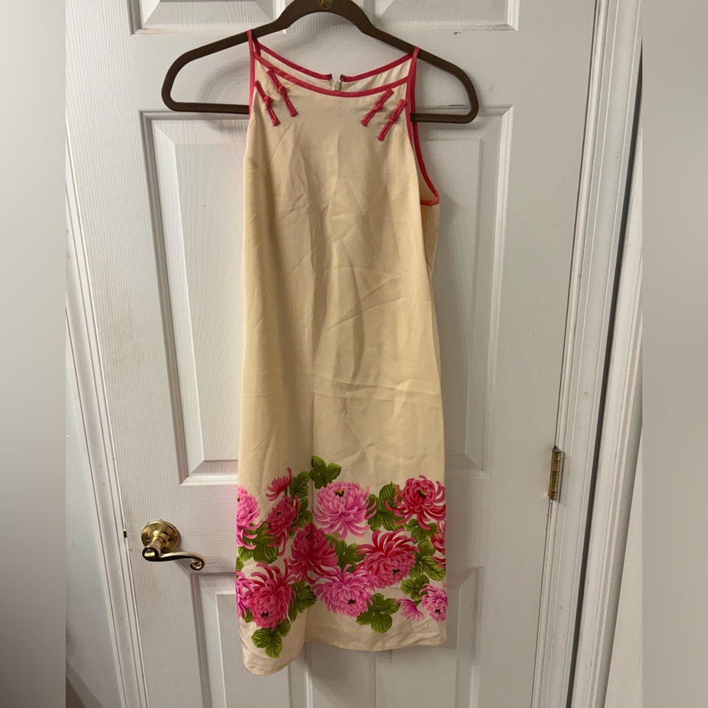 ANTHROPOLOGIE FEI SILK DRESS GUC SZ 2 FLORAL PATTERN